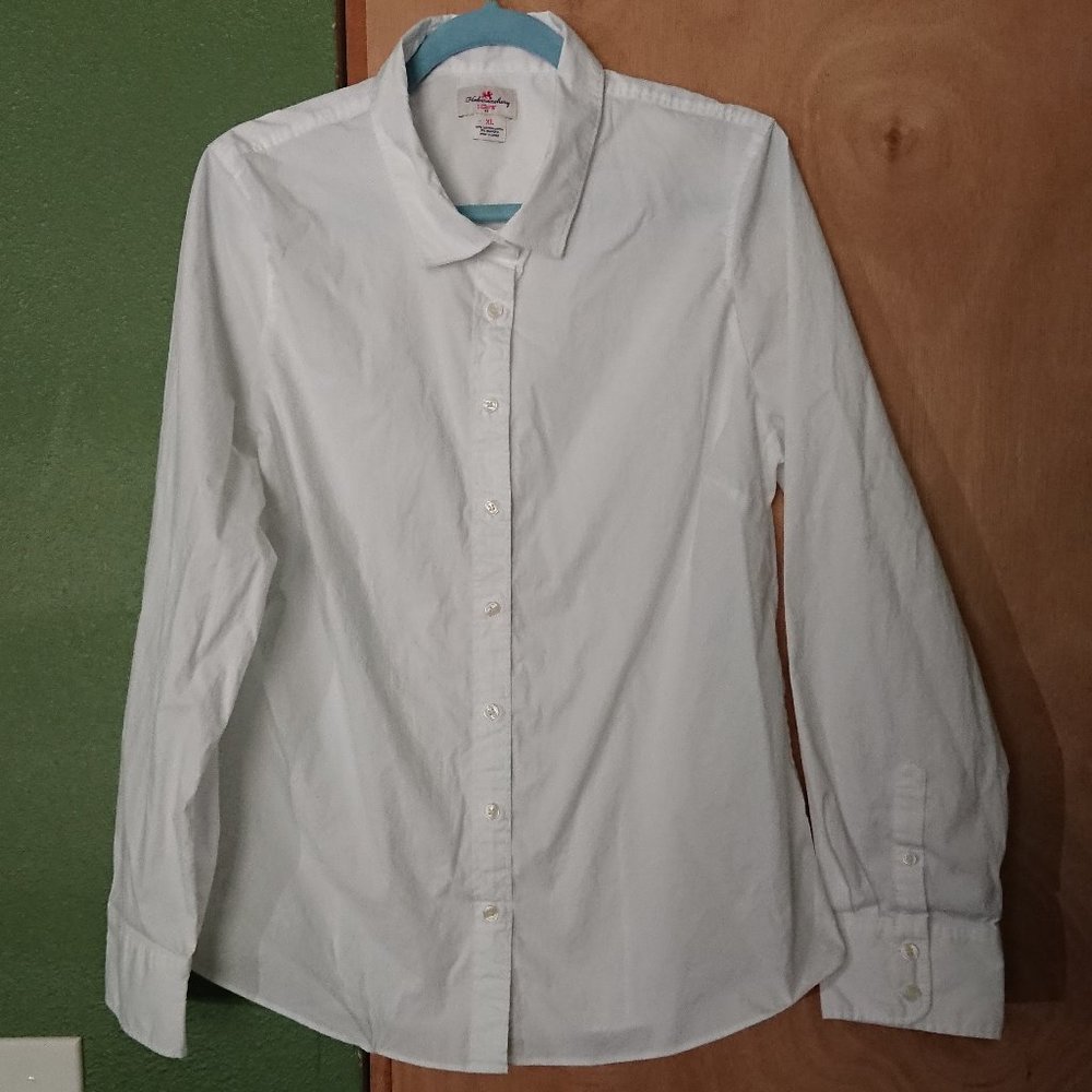 J Crew Haberdahsery White Button Down Shirt Sz XL